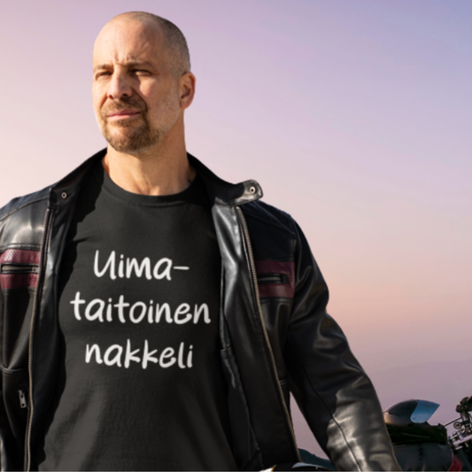 T-paita "Uimataitoinen nakkeli" taitaville ukkeleille