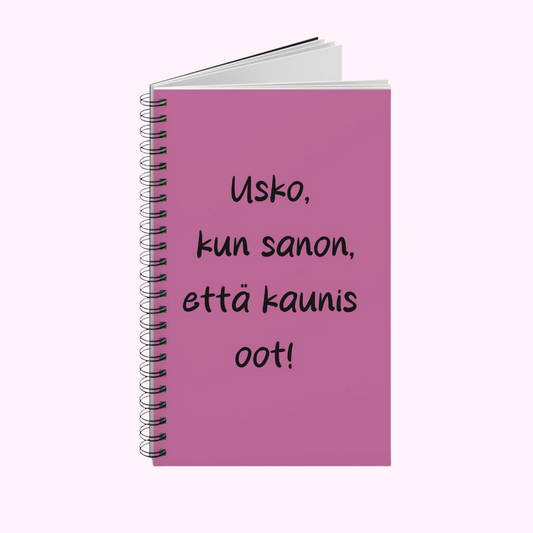 Muistikirja "Kaunis oot!" ❤️, vaaleanpunainen