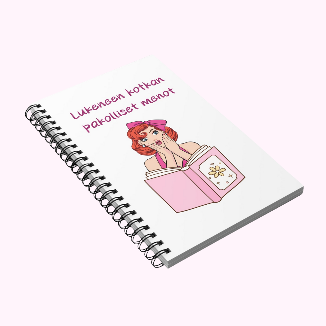 Muistikirja "Lukeneen kotkan pakolliset menot", valkoinen
