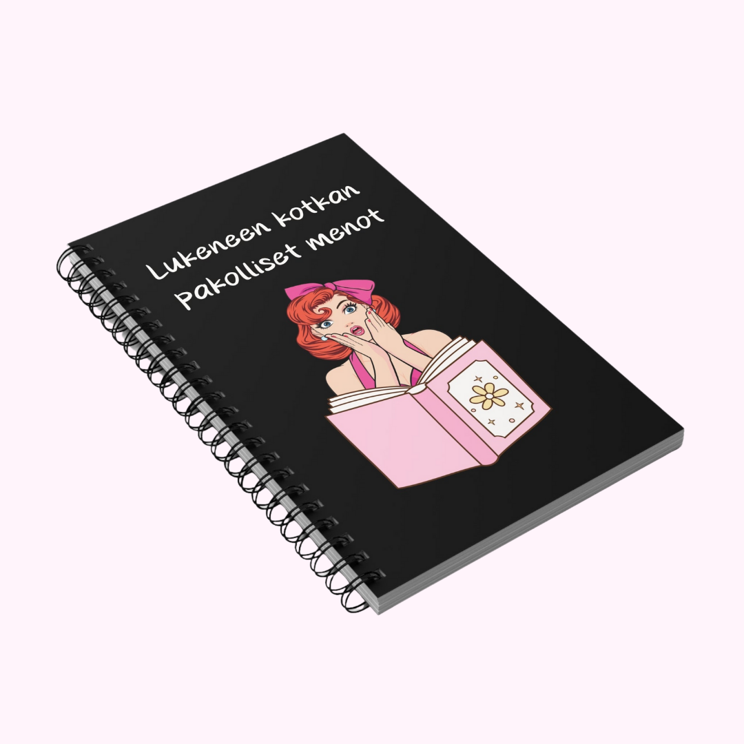 Muistikirja "Lukeneen kotkan pakolliset menot", musta