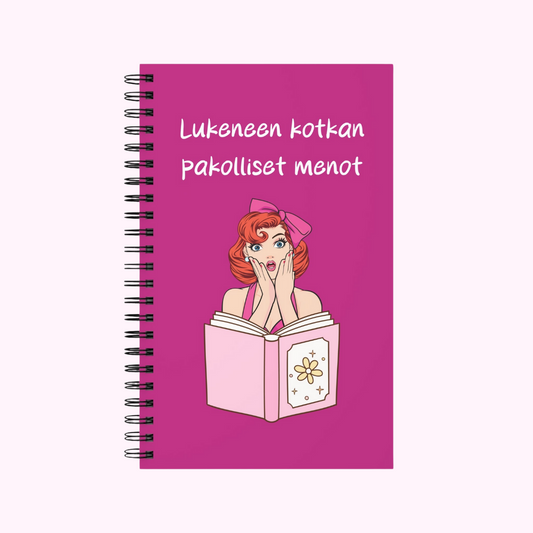 Muistikirja "Lukeneen kotkan pakolliset menot -muistikirja", pinkki