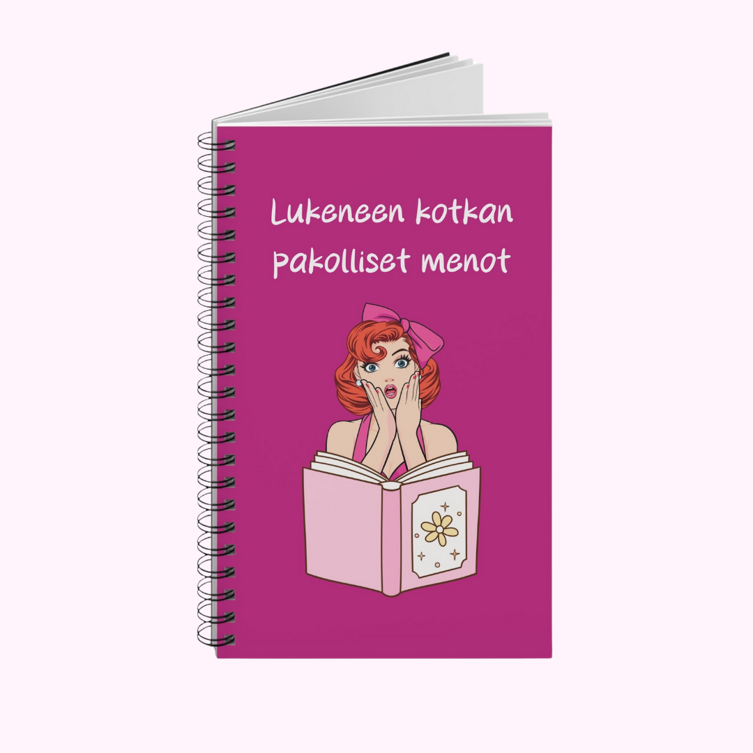 Muistikirja "Lukeneen kotkan pakolliset menot -muistikirja", pinkki