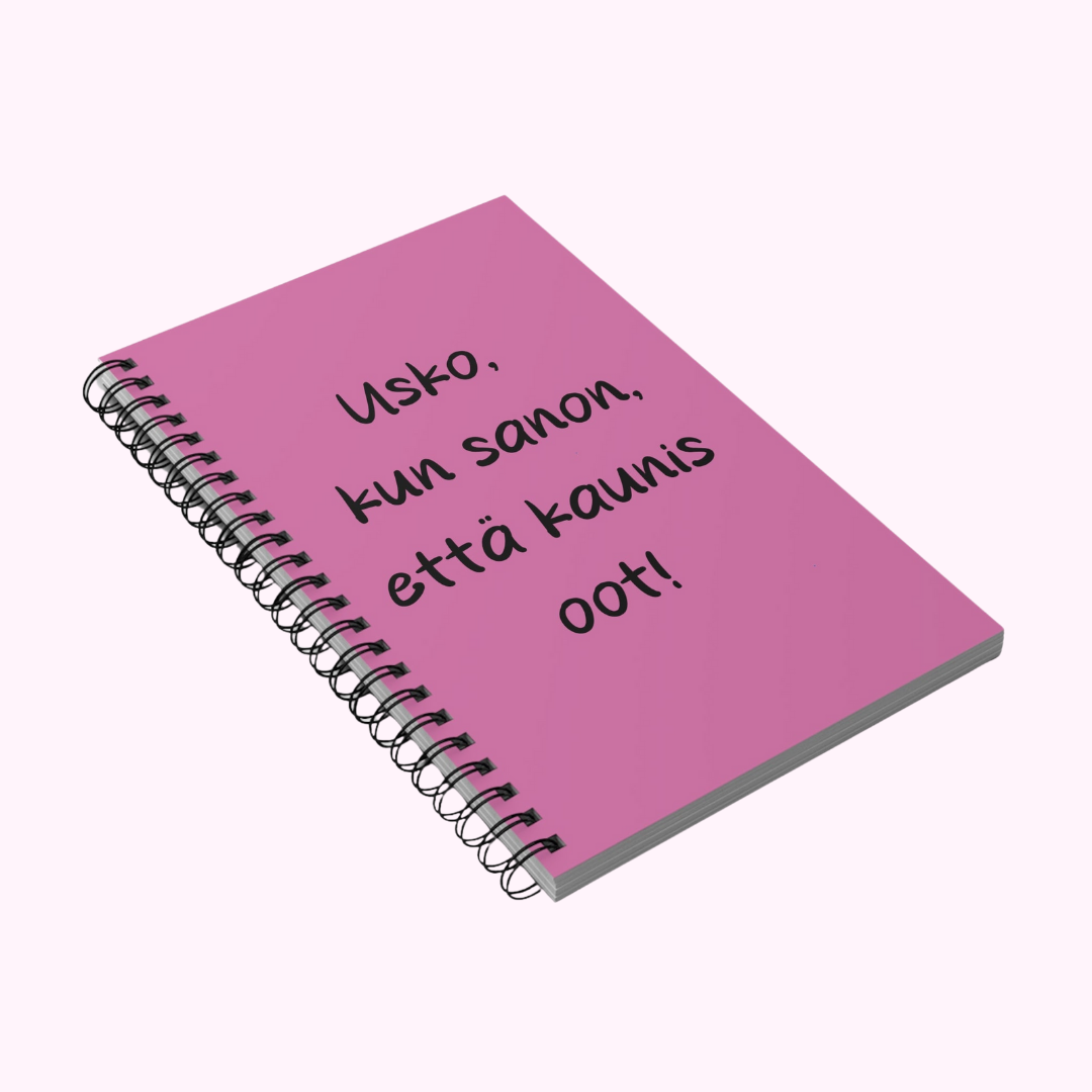 Muistikirja "Kaunis oot!" ❤️, vaaleanpunainen