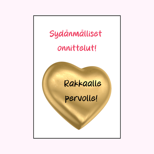 Postikortti "Sydänmälliset onnittelut rakkaalle pervolle!"