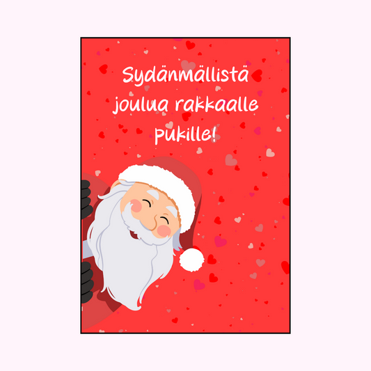 Joulukortti "Sydänmällistä joulua rakkaalle pukille!"