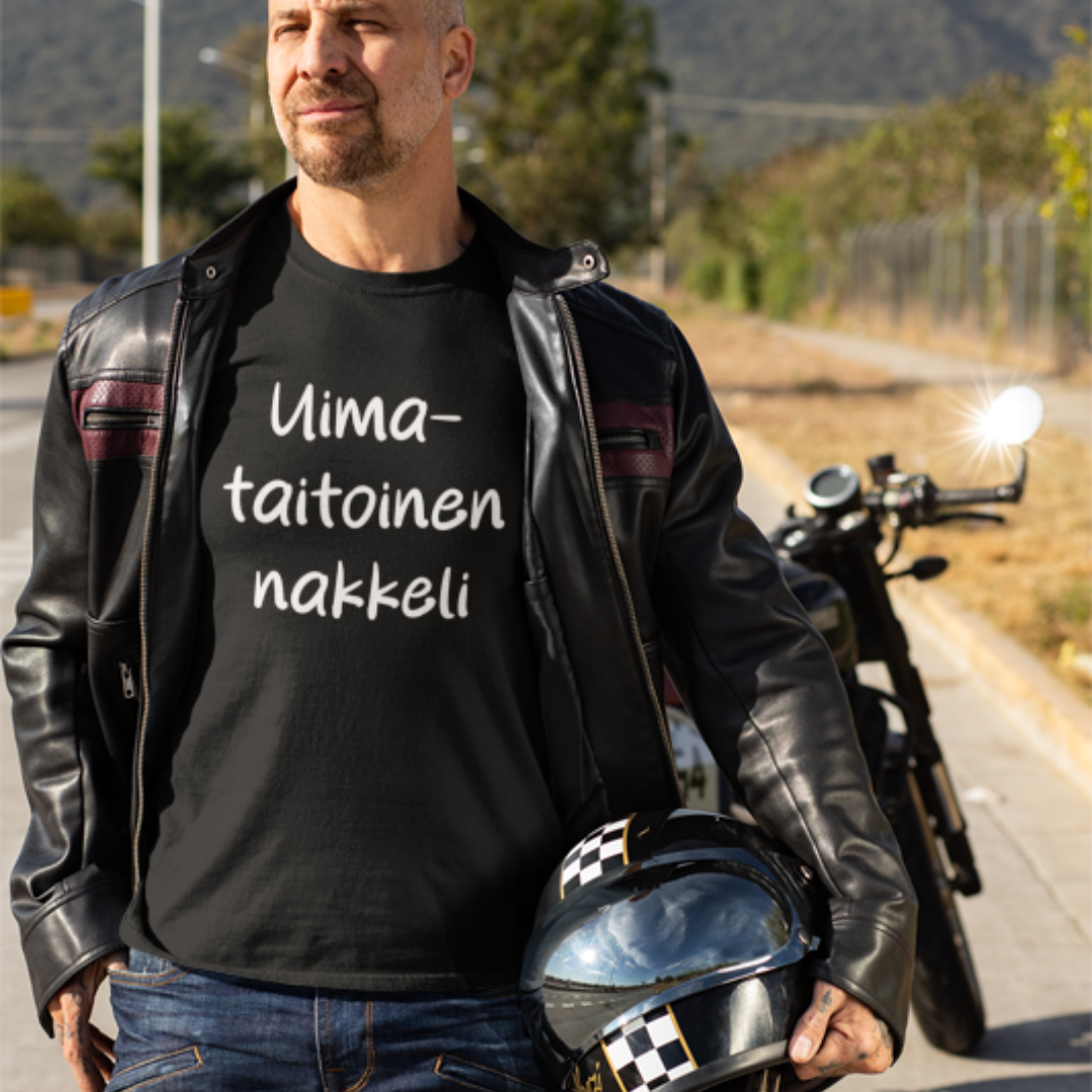 T-paita "Uimataitoinen nakkeli" taitaville ukkeleille